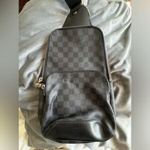 Authentic Louis Vuitton Avenue Sling Bag Damier Graphite